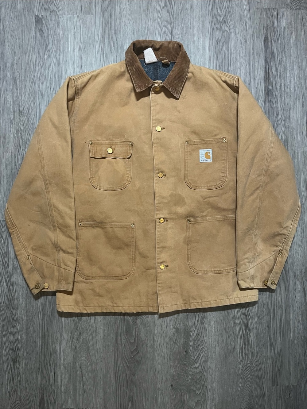 80s Carhartt blanket lined chore jacket 100 year anniversary 1989 mens Large-XL